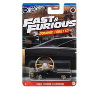 Hot Wheels FAST AND FURIOUS Dominic Toretto Auto 1968 DODGE CHARGER Modellino Die Cast Scala 1:64 - lunghezza 7cm - HRW49