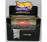 Hot Wheels Figurine 1934 Ford - Rosso IN Display Custodia