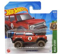 Hot Wheels Ford Bronco Mud Studs 1/5 HCW91 Short Card Fuoristrada Rosso Mattel 2021 Auto per Ragazzi e Collezionisti Adulti Unisex