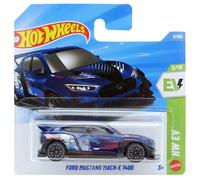 Hot Wheels - Ford Mustang Mach-E 1400 - HW EV 2/10 - JJH86 - Short Card - Auto da corsa elettrica blu scuro in scala 1:64 - Mattel 2026 - Modello di licenza