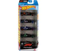 Hot Wheels Formula 1, Set da 5 macchinine auto da corsa, cinque veicoli die-cast