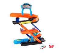 Hot Wheels - Garage delle Acrobazie, Set trasformabile con rampa e botola, Pista con Sistema Speed Snap e Veicolo Incluso, può Contenere Fino a 10 macchinine, 4+ Anni, JHL94