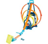 Hot Wheels GLC96 - Track Builder, Playset Pista Triplo Loop, con Macchinina, Giocattolo per Bambini 6-12 anni