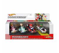 Hot Wheels GXX97 Mario Kart Vehicle 4-Pack, Fan-Favorite Characters Includes 1 E