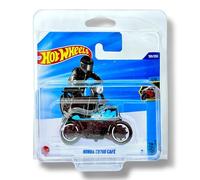 Hot Wheels Honda CB750 Café (blu e nero) 1/5 Moto - 2025-150/250 (scheda corta) - include una custodia protettiva KLAS Car Keeper - JBB79