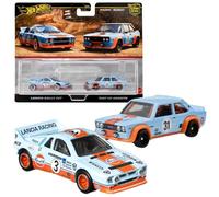 Hot Wheels HRR81 - Set di 2 veicoli Lancia Rally 037/Fiat 131 Abarth giocattolo Minicar 3 anni blu