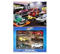 Hot Wheels HW Legends Confezione da 6 veicoli (stili assortiti) | Set di 6 modelli auto e camion Die-Cast in scala 1:64 con decorazioni curate, JBY78