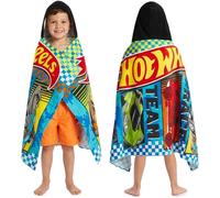 Hot Wheels Incappucciato Asciugamani Bambino, Cotone Bagno e Asciugamano Mare, Morbido e Assorbente Asciugamani Bambini con Cappuccio, Accessori da Viaggio, Regalo Bambino (Multi Hot Wheels)