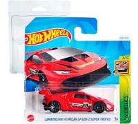 Hot Wheels Lamborghini uragano LP 620-2 Super Trofeo HW Exotics 8/10 (239/250) HTC25 Rosso 2024 + Protector Short Card Frikimonkey