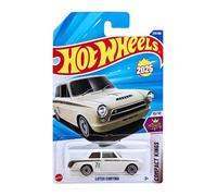Hot Wheels Lotus Cortina HYW46 Compact Kings 10/10 Short Card Bianco Verde Lotus Licenza Mattel 2025 1:64