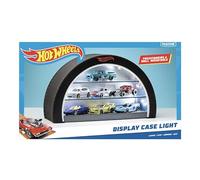 Hot Wheels - Luce per vetrina, prodotto con licenza ufficiale Mattel, custodia luminosa per 8 auto, a forma di ruota, montaggio a parete o autoportante, regalo per collezionisti