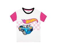 Hot Wheels Maglietta Ragazza Maglietta Bambina Auto da Corsa | Abbigliamento per Ragazze | Bianco 7-8 Anni