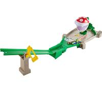 Hot Wheels Mario Kart Pista Piranha con Personaggio Yoshi in Macchinina, Giocattolo per Bambini 5+ Anni, Multicolore, GFY47