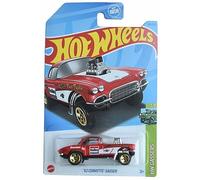 Hot Wheels Modellino di auto Corvette Gasser in scala 1:64 '62, rosso, 15,2 x 15,2 x 10,2 cm, azione pullback, età 3+