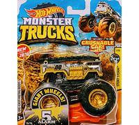 Hot Wheels Monster Jam 5 - Allarme con auto schiacciabile 15/75 Stunt Storm 1/10