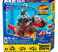 MEGA Hot Wheels - Bone Shaker Salti Estremi, set da costruire da 151 pezzi, con cofano che si stacca all'impatto e 1 personaggio pilota snodato incluso Multicolor