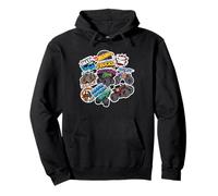 Hot Wheels Monster Trucks - Adesivo Stile Mash Up Felpa con Cappuccio