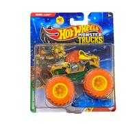 Hot Wheels Monster Trucks Beast Bashers Rebel Lion, serie 3/6, con auto schiacciata
