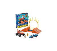 Hot Wheels Monster Trucks Building Toy Car, Smash & Crash Tiger Shark Chomp Course with 245 Pieces, 2 Figures and 1 Ramp, Kids Age 5+ Years, HKF88