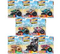 Hot Wheels Monster Trucks Connect & Crash Set completo di 8 Monster Truck pressofuso, scala 1:64, età 3+