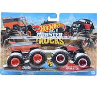 Hot Wheels Monster Trucks Demolition Double 1/64 - Auto in metallo - DragBus Vs Volkswagen Beetle
