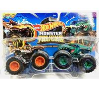 Hot Wheels Monster Trucks Demolition Doubles 1:64 pressofuso, confezione da 2, Tiger Shark vs Mega Wrex