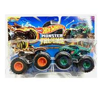 Hot Wheels Monster Trucks Demolition Doubles 1:64 pressofuso, confezione da 2, Tiger Shark vs Mega Wrex