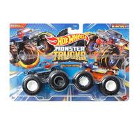 Hot Wheels Monster Trucks Demolition Doubles, set di 2 Monster Truck giocattolo in scala 1:64 (Bigbite vs Bigfoot)