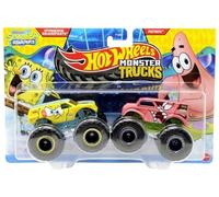 Hot Wheels Monster Trucks Demolition Doubles, Spongebo vs Patrick, scala 1:64, metallo pressofuso, confezione da 2