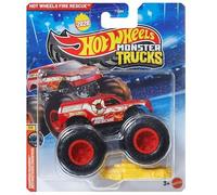 Hot Wheels Monster Trucks Fire Rescue, Champion Crashers 7/8 [include Crush Car] Nuovo per il 2026! Veicolo giocattolo pressofuso in scala 1:64