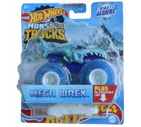 Hot Wheels Monster Trucks Mega Wrex, Blizzard Bashers - Auto riutilizzabile