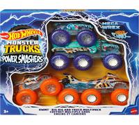 Hot Wheels Monster Trucks Mega-Wrex E Tiger Shark Con Big Rigs In Coordinato P