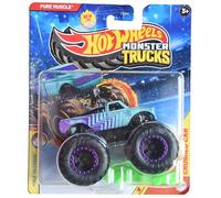 Hot Wheels Monster Trucks Pure Muscle, mezzo pericolo 1/4 include auto schiacciata