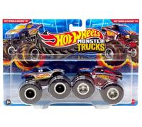 Hot Wheels Monster Trucks Racing, Demolition Raddoppia #1 vs #4, veicoli pressofusi in scala 1:64