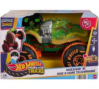 Hot Wheels Monster Trucks - Rageasaur radiocomandato, veicolo R/C in scala 1:15, pneumatici Grip Action per andare fuoristrada e fare acrobazie, giocattolo per bambini, 4+ anni, JBH03