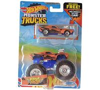 Hot Wheels Monster Trucks Rodger Dodger, [arancione] con auto pressofusa in scala 1:64
