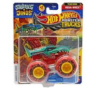 Hot Wheels Monster Trucks Sharks vs Dinos, collezione di veicoli pressofusi in scala 1:64, edizione 2025 (1/8 Team Dino Mega-Wrex)
