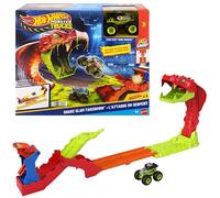 Hot Wheels Monster Trucks - Attacco del Serpente, set pista con lanciatore e veicolo Bone Shaker in scala 1:64 incluso, sconfiggi il gigantesco seprente nemico, 4+ anni, JJN44