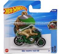 Hot Wheels - Motocicletta 1966 Triumph Tiger 100 - HW Moto 2025 - JBC32 - TH Treasure Hunt - Mattel 2025 - Modello ufficiale Triumph della serie 2025 Moto (235/250) - 1:64