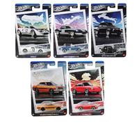 Hot Wheels National Icons Collection Silver Series - Set di 5 auto pressofuse, scala 1:64, età 3+ (HRT81-956G)