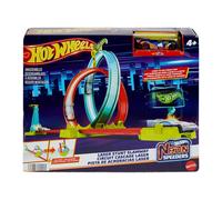 Hot Wheels Neon Speeders Laser Stunt Track Set con Auto Inclusa