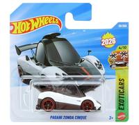 Hot Wheels - Pagani Zonda Cinque - Exoticars 4/10 - JJH34 - Short Card - Hypercar - Tuned Style - Bianco - Mattel 2026 - 1:64