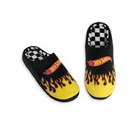 Hot Wheels Pantofole da uomo con fiamme nere | Calzature da interno in peluche con scritta Comode pantofole da casa | Perfette per rilassarsi a casa