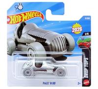 Hot Wheels - Pass 'N Go Monopoly - Drop Tops 1/5 - JJH30 - Short Card - veicolo da corsa retrò argento in scala 1:64 - Mattel 2026 - Modello licenza