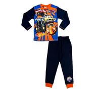 Hot Wheels Pigiama da bambino Fast 4-10 anni, PJ's Nightwear, Blu, 7-8 Years