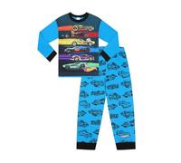 Hot Wheels Pigiama lungo da bambino, motivo: Cars, Blu, 6-7 Years