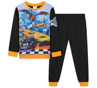 Hot Wheels Pigiama Lungo Ragazzo, 2 Pzs, Comodo Pigiami Bambini - Regalo Bambino((Nero/Multicolore, 3-4 Anni)