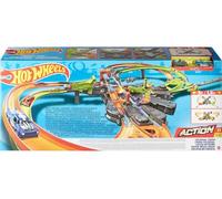 Hot Wheels Pista Scontri Colossali per Macchinine, 150 cm di Larghezza, Doppio 8 e Lanciatori ad Alta Velocita, Giocattolo per Bambini 4+ Anni, GWT41, Imballaggio Sostenibile