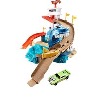 Hot Wheels- Playset Lo Squalo Sta Attaccando, Pista con Macchinina Cambia Colore, Giocattolo per Bambini 4+Anni, BGK04