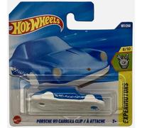 Hot Wheels - Porsche 911 Carrera Clip blu - Experimotors 6/10 - JBC11 - Short Card - Blu - Mattel 2025 - Design Porsche con licenza - 1:64 - Clip Tool